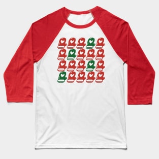 Heart Christmas gloves pixel art Baseball T-Shirt